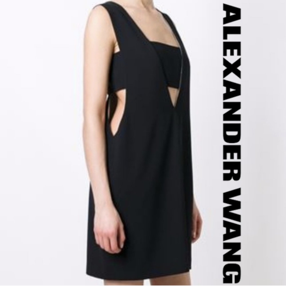 Alexander Wang Low V Dress in Black - Picture 11 of 14